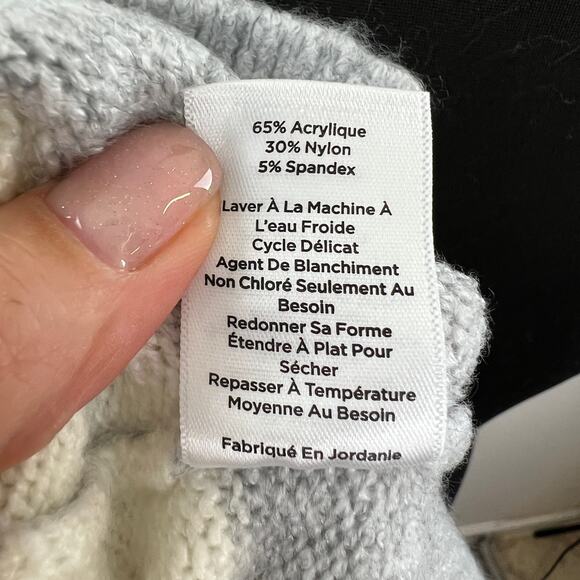 NWT Talbots Gray Blue Striped Knit Long Sleeve Turtleneck Sweater Pullover PXL - Picture 9 of 9